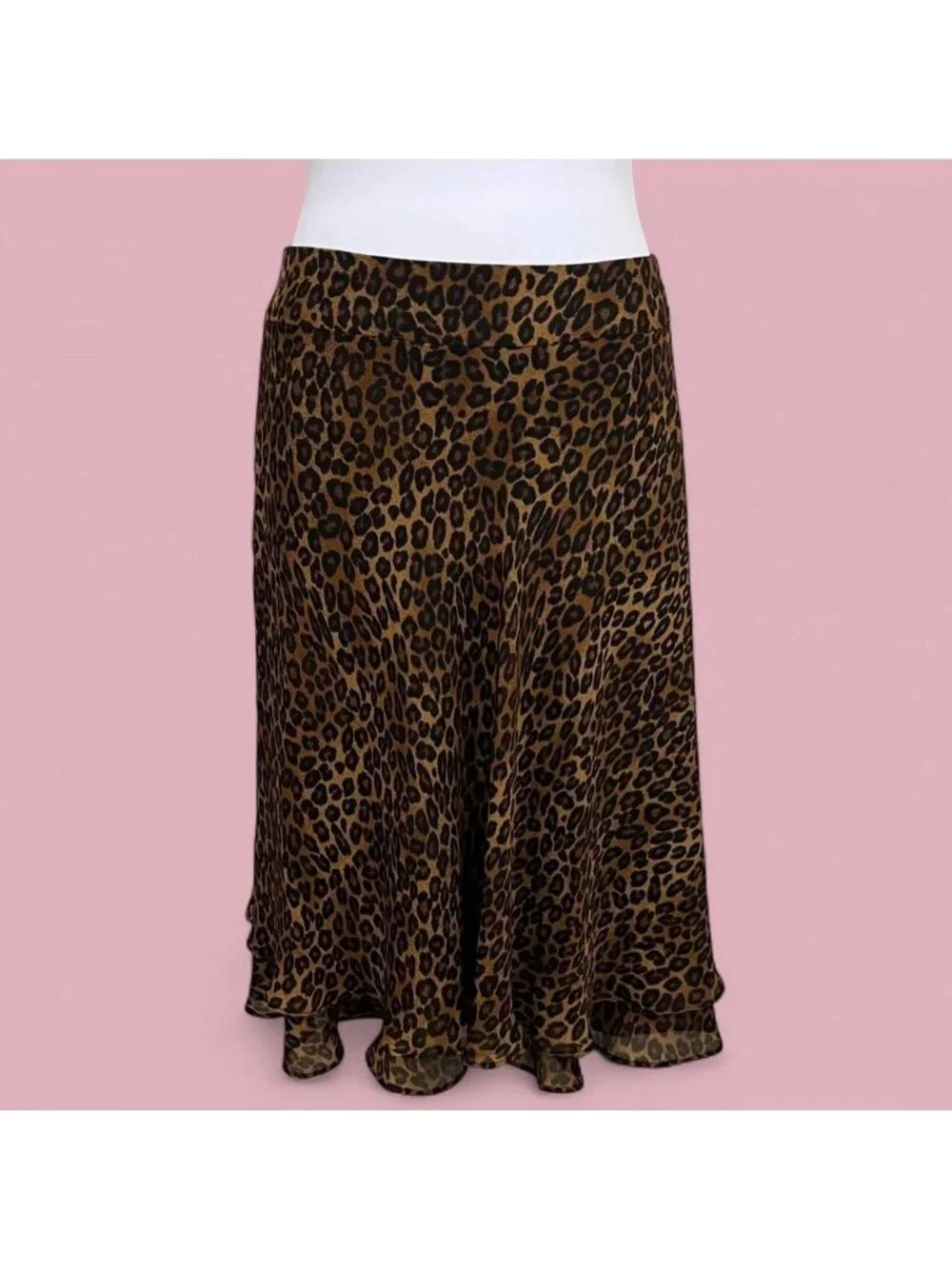 leopard animal print mcbling mob wife midi skirt
